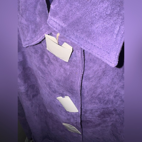 St John’s Bay Purple Suede Leather Jacket - Picture 5 of 5